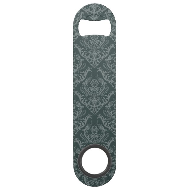 Papier peint floral vert de luxe de damassé (Devant)