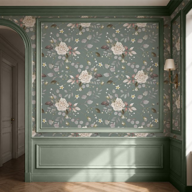 Papier peint floral vintage sauge (Créateur téléchargé)