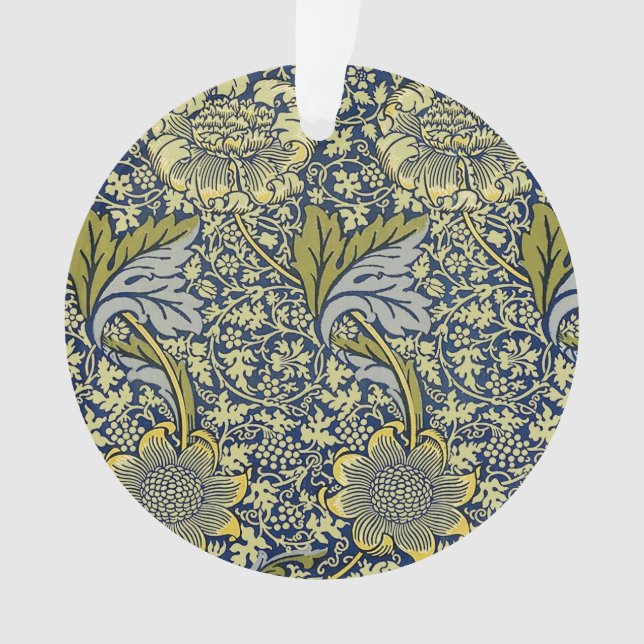 Papier Peint Floral William Morris Kennet Bleu Or (devant)