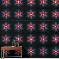 Flore Mandala Flowers Orange Red Blue Abstract