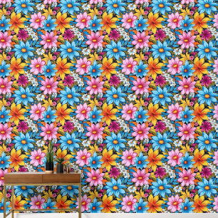 Papier Peint Flore rouge brillant et audacieuse