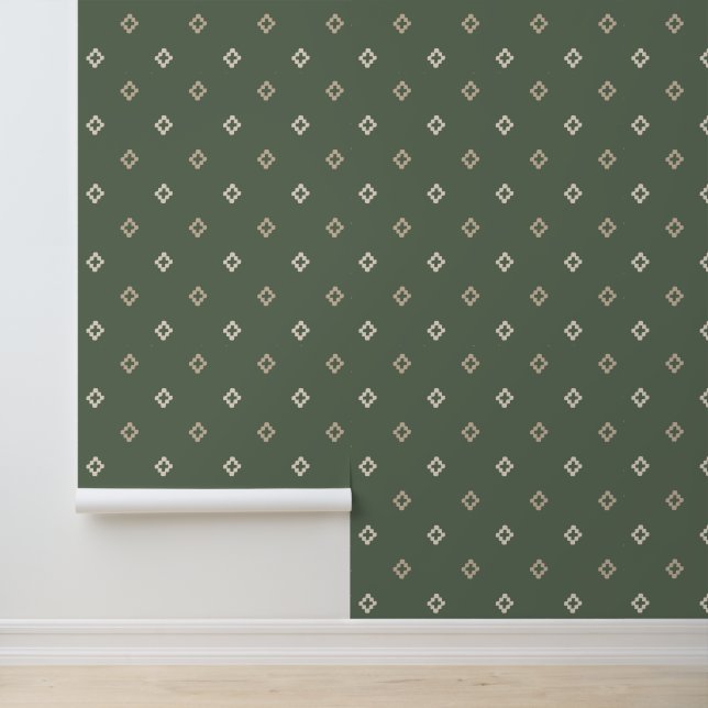 Papier Peint Flore vert Sage (Application)