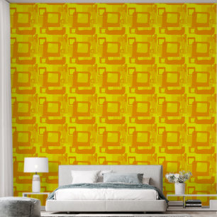 Papier Peint Flux de soleil vibrant - Formes d'art abstrait mod