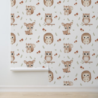 Papier Peint Fond d'écran Animaux Mignons de la Forêt pour Nurs