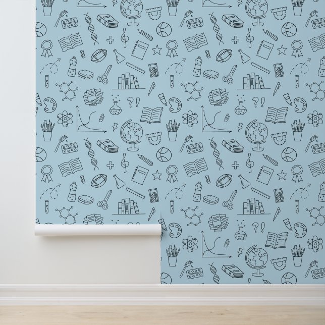 Papier Peint Fond d'écran avec icônes de l'école Bleue (Application)