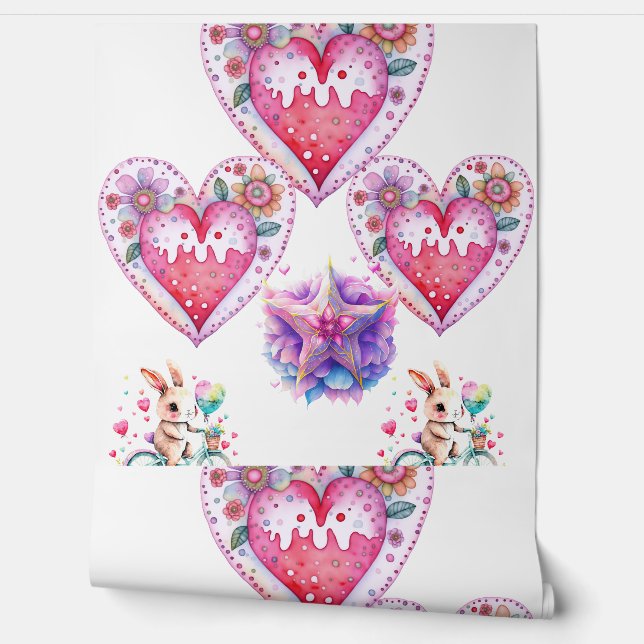 Papier Peint Fond d'écran de la Saint-Valentin romantique - Thè (Déroulement)