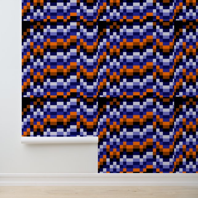 Papier Peint Fond d'écran en Pixel Art – Bleus, Orange et Tons  (Application)