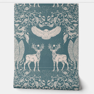 Papier Peint Fond d'écran mythologie animaux des bois vert bleu