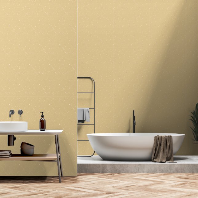 Papier Peint Fond d'écran neige, points blancs sur fond doré (Salle de bain)