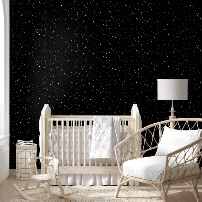 Papier Peint Fond d'écran neige, points blancs sur fond noir (Enfants)