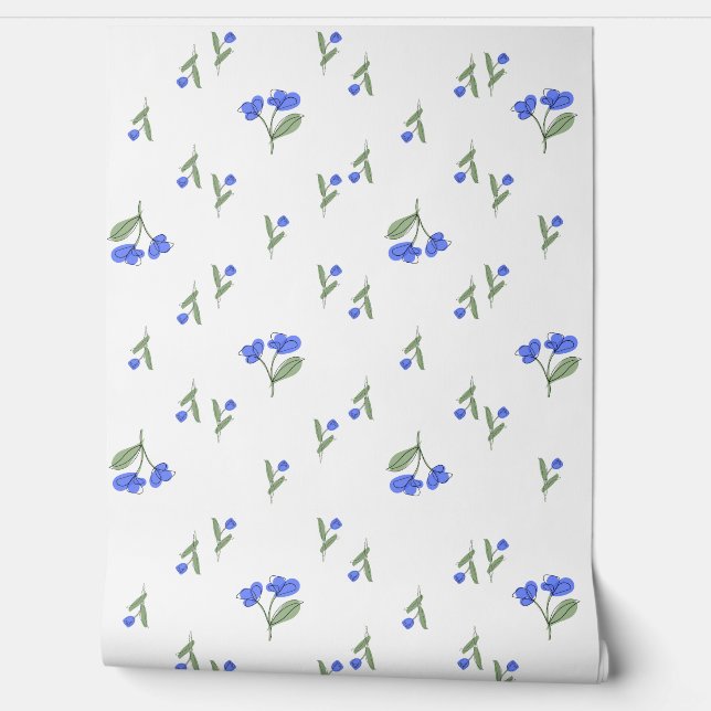 Papier Peint Fond d'écran Tulipes Bleues (Déroulement)