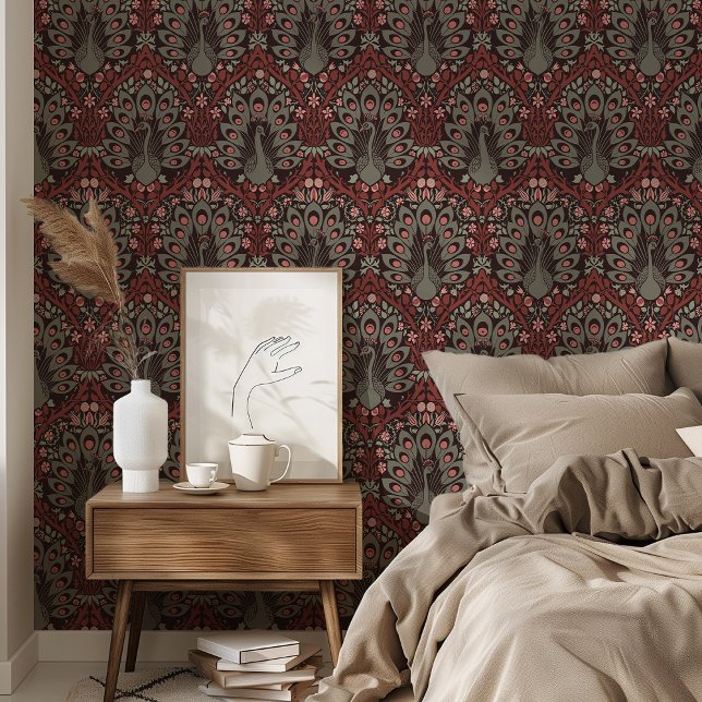 Papier Peint Fonds d'écran Mystic Peacocks Art Nouveau (Créateur téléchargé)