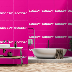 Papier Peint FOOTBALL Texte blanc moderne sur rose chaud vif