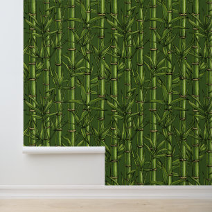 Papier Peint Forêt de bambou en vert