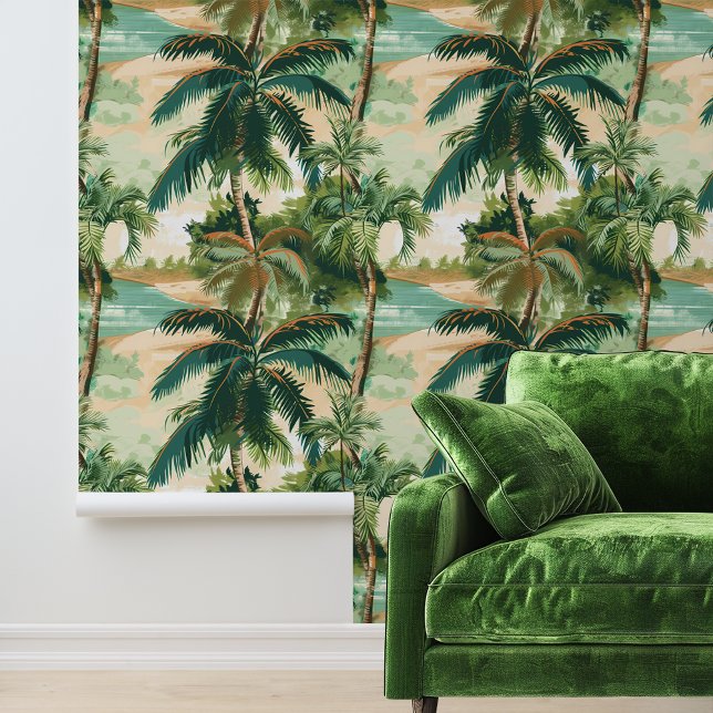 Papier Peint Forêt tropicale Feuilles Palmiers (Créateur téléchargé)