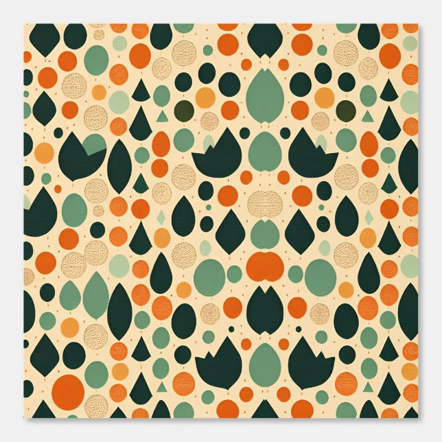 Papier Peint Formes géométriques rétro Motif dans les tons de l (Recto)