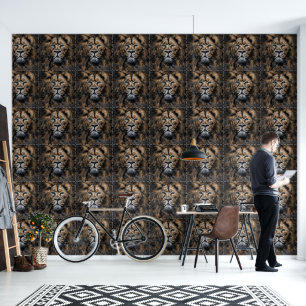 Papier Peint Forte face de lion