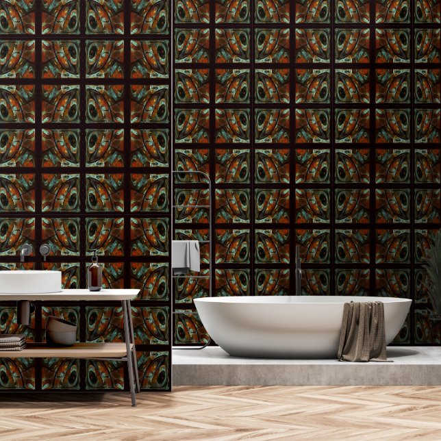 Papier Peint Fractionner l'art Abstrait (Salle de bain)