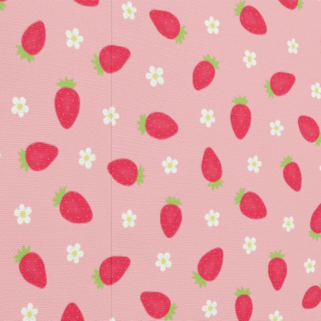 Papier Peint Fraises d'été sur fond rose (petite échelle) (Couture)