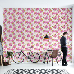 Papier Peint Fraises roses