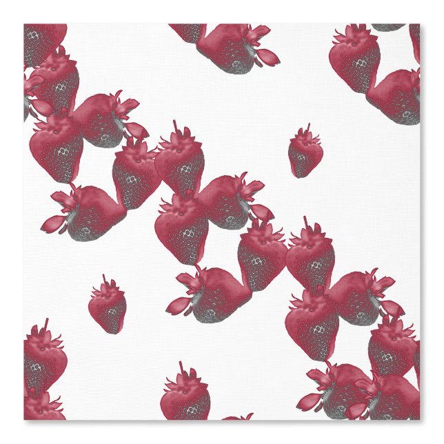 Papier Peint Fraises sur blanc (Recto)