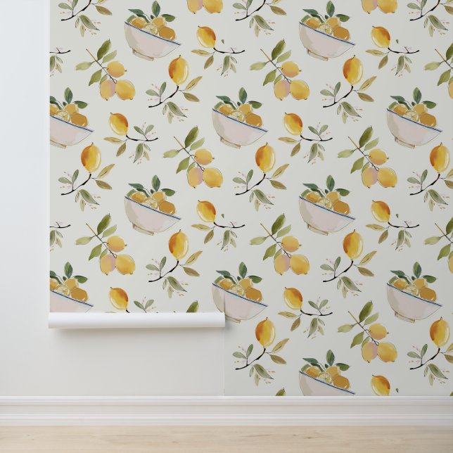 Papier Peint French Country Lemon Pattern (Application)