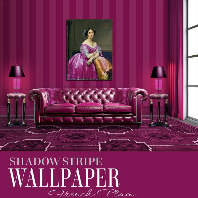Papier Peint French Plum Six Inch Shadow Stripe (Créateur téléchargé)