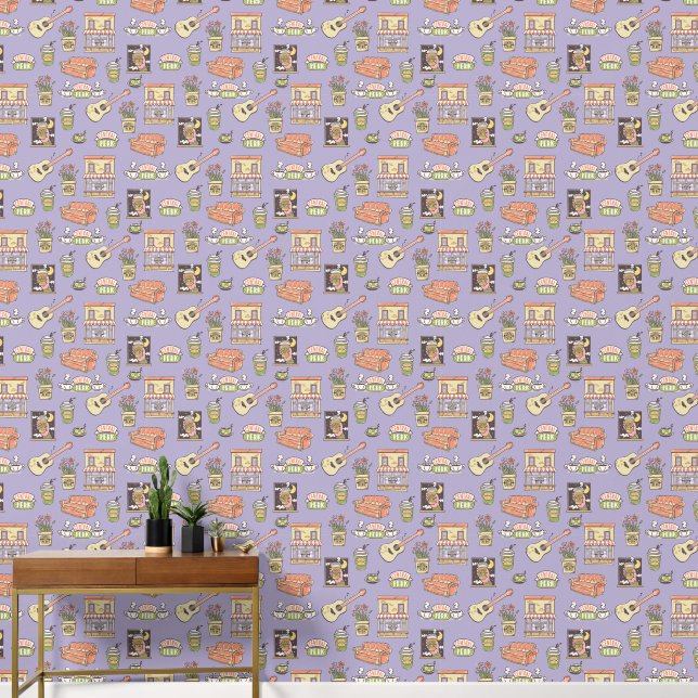 Papier Peint FRIENDS™ | Motif d'icône violette (Couloir)