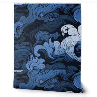 PAPIER PEINT FUMÉE BLEUE