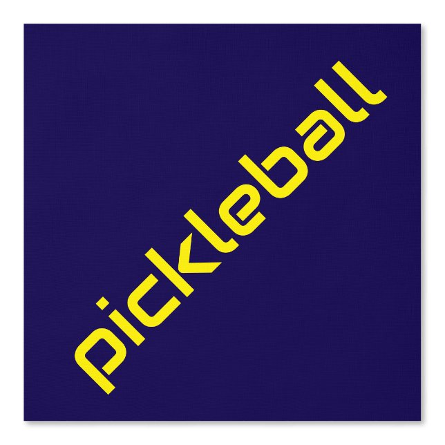 Papier Peint Fun Bright Yellow Diagonal PICKLEBALL Sur Bleu Mar (Recto)