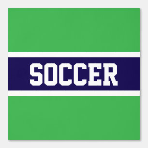 Papier Peint Fun de SOCCER brillant Vert Marine Bleu Blancs