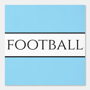 Papier Peint Fun FOOTBALL Texte Bleu Bleu Noir Blancs