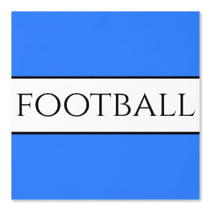 Papier Peint Fun FOOTBALL Texte Bleu Bleu Noir Blancs