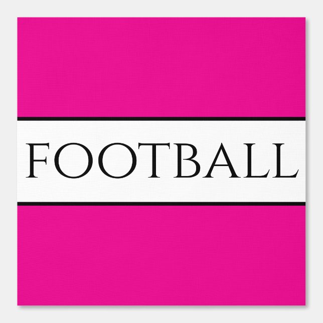 Papier Peint Fun FOOTBALL Texte brillant rose noir rayures blan (Recto)
