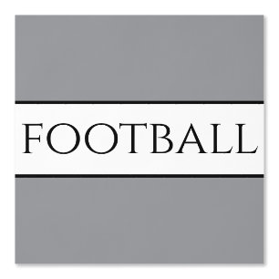 Papier Peint Fun FOOTBALL Texte moderne Gris noir blanc rayures