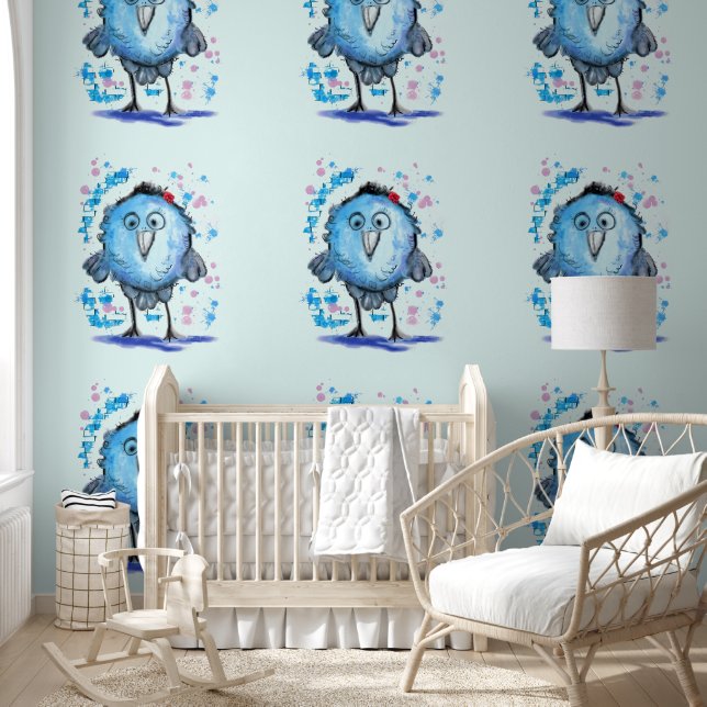 Papier Peint Funny Blue Bird (Enfants)