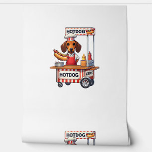 Papier Peint Funny Dachshund Chien Hotdog Sandwich Weenie Sauci