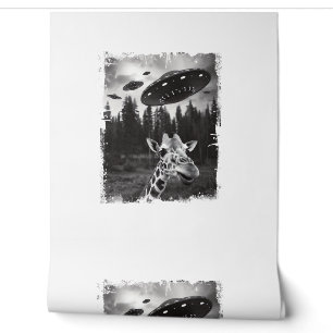 Papier Peint Funny Giraffe UFO Zoo animal Weird meme Graphisme
