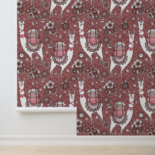 Papier Peint Funny Llamas Motif