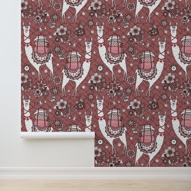 Papier Peint Funny Llamas Motif (Application)