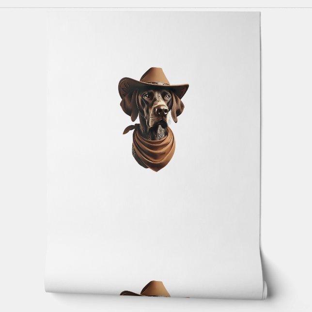 Papier Peint Funny Sheriff Chemise Chien Allemand Pointer Chien (Déroulement)