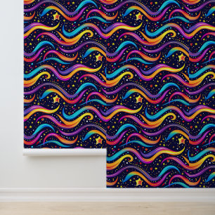 Papier Peint galaxie rétro cool carrelée motifs enfants