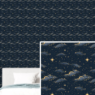 Papier Peint Galaxy Gold Parties scintillant étoile nuit foncée
