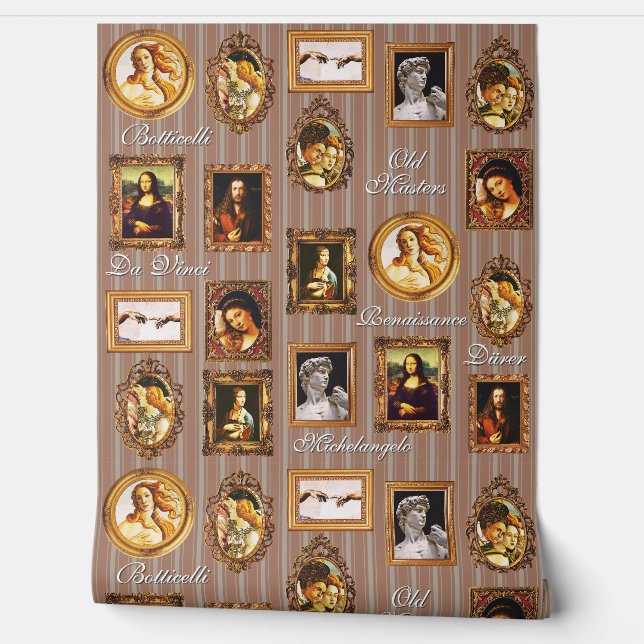 Papier Peint Galerie d'art Renaissance Beige Mocha Mousse Grill (Déroulement)