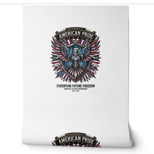 Papier Peint Gardien de drapeau numérique patriotique Cyberpunk