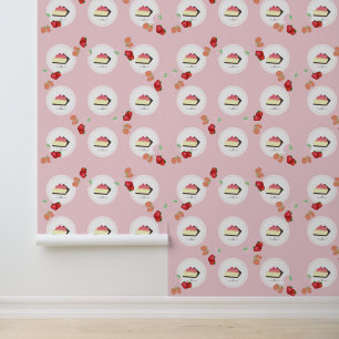 Papier Peint Gâteau aux fraises roses