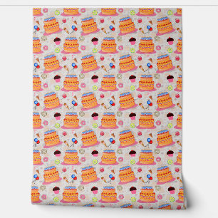 Papier Peint Gâteaux, Cupcakes, Lollipop Et Motif Icecream