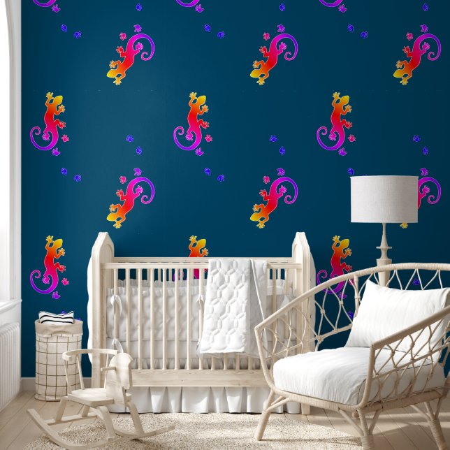 Papier Peint Gecko en cours d'exécution - Silhouette d'animal 1 (Enfants)