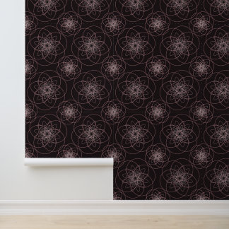 Papier Peint Géométrique Mandala Brun Foncé et Ros