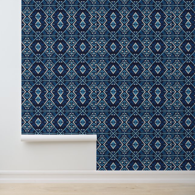 Papier Peint Géométrique Texturé Zellij Marocain A (Application)
